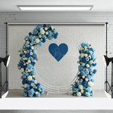 Lofaris Floral Heart Circle Set White Brick Wedding Backdrop